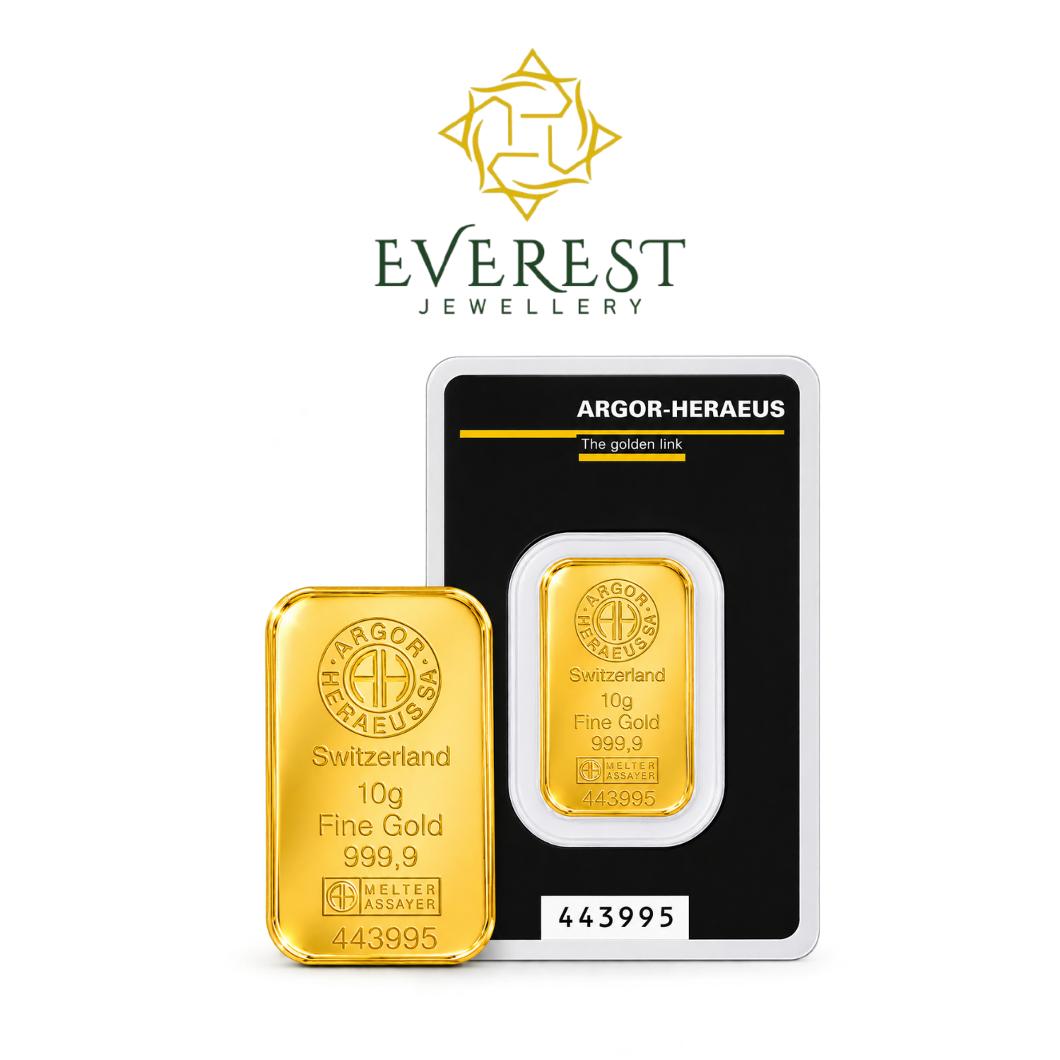 10 Gram Argor-Heraeus Swiss Gold Bullion Bar