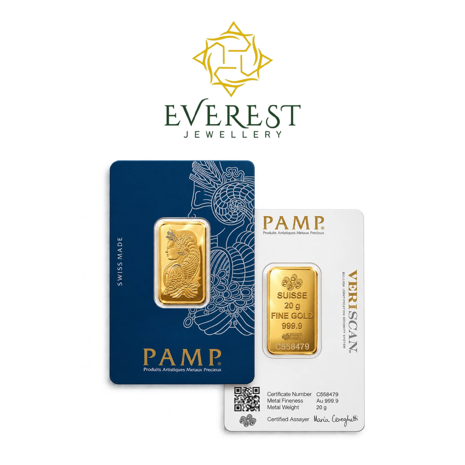 20 Gram PAMP Swiss Gold Bullion Bar