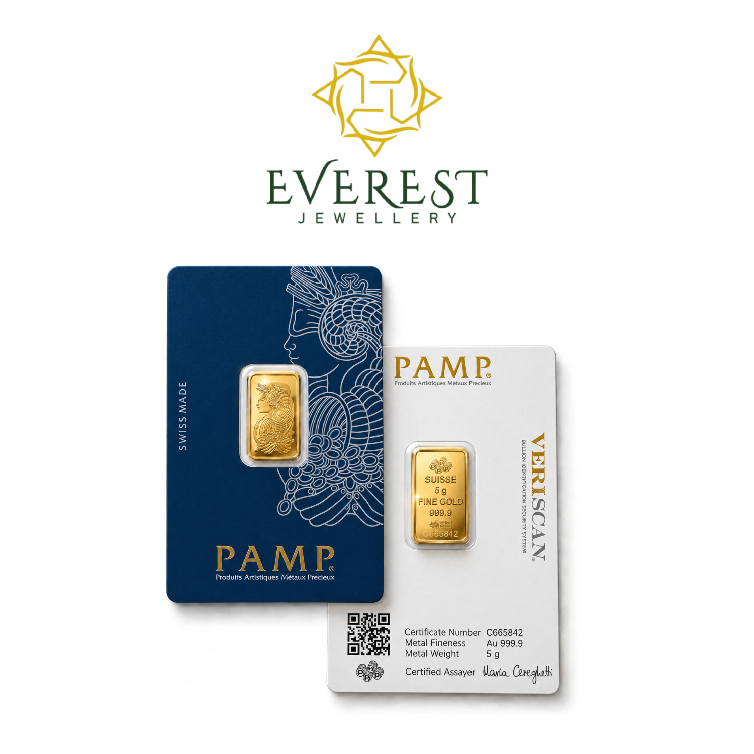 5 Gram PAMP Swiss Gold Bullion Bar