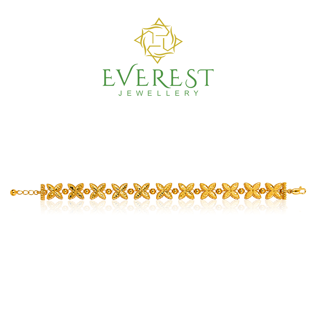 916 1C 1R Ice Cut Flower Bracelet