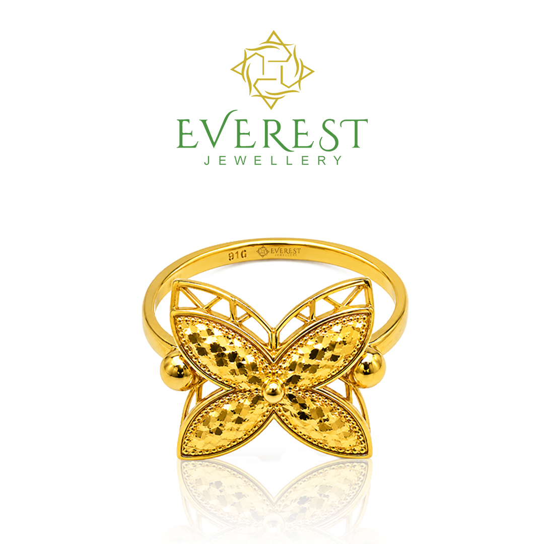 916 1C 1R Ice Cutting Flower Ring