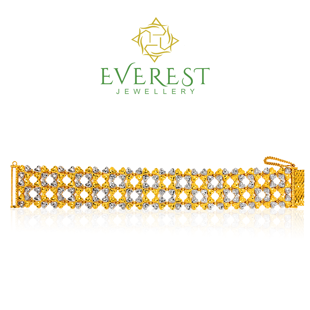 916 2C 3R CUT HEART FLOWER BRACELET