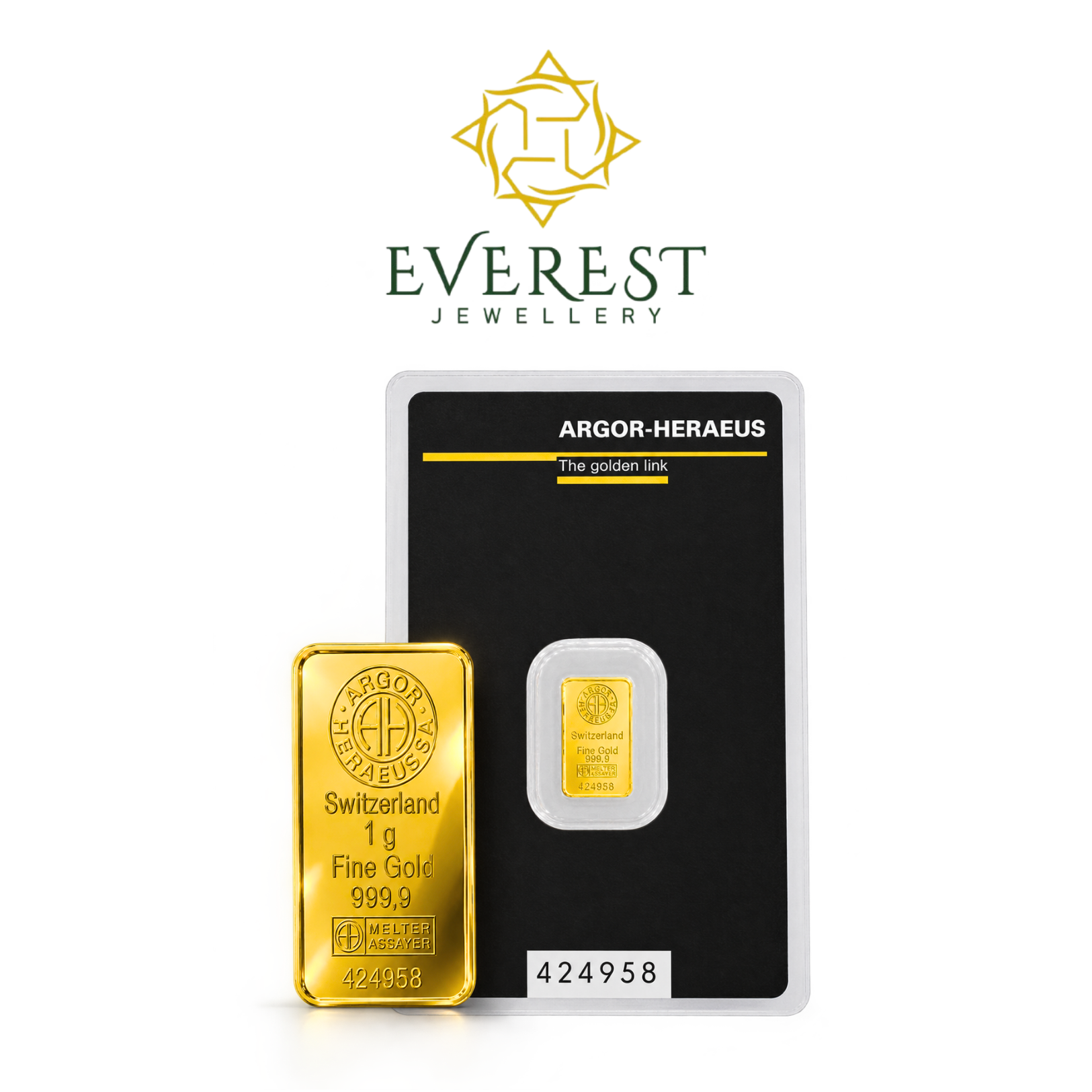 1 Gram Argor-Heraeus Swiss Gold Bullion Bar
