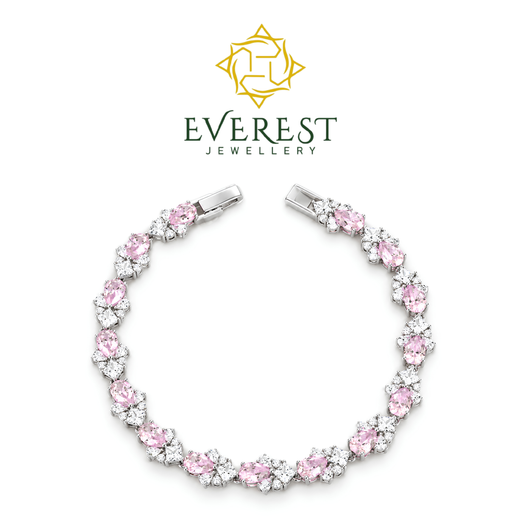 “Blush Embrace” Pink brilliant CZ Bracelet