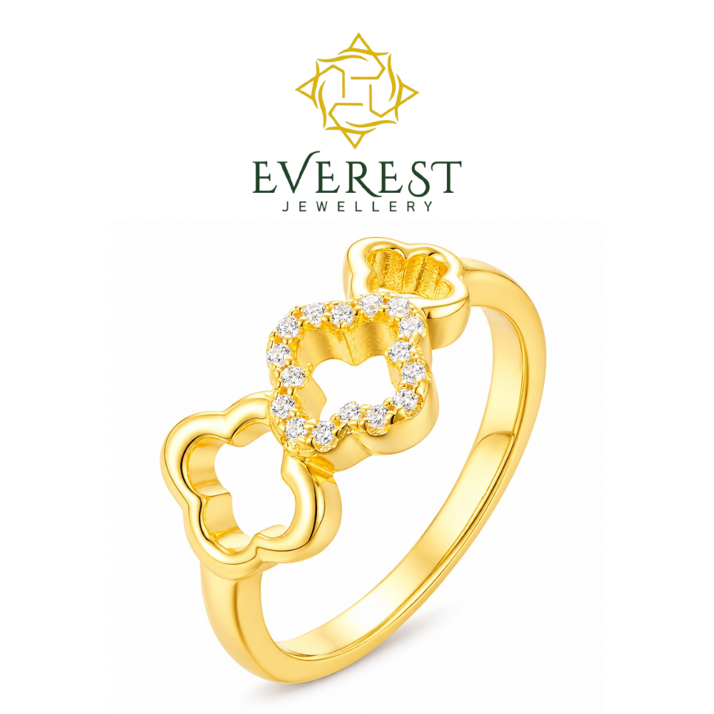 brilliant CZ Clover Harmony Ring