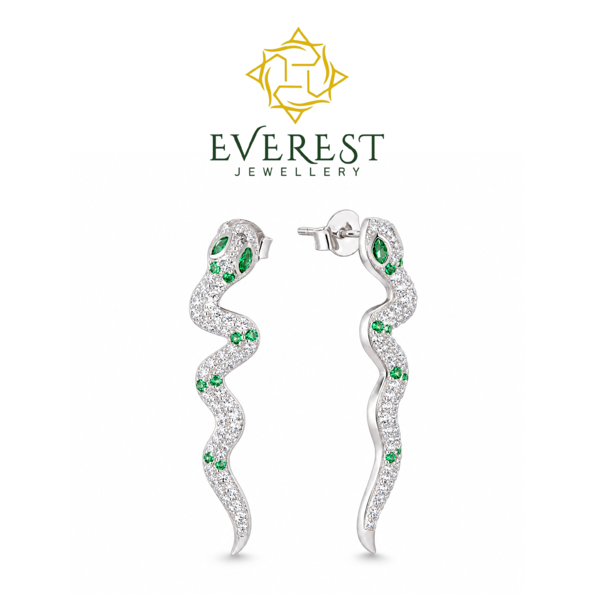 Diamond & Emerald Serpent Earrings(G)