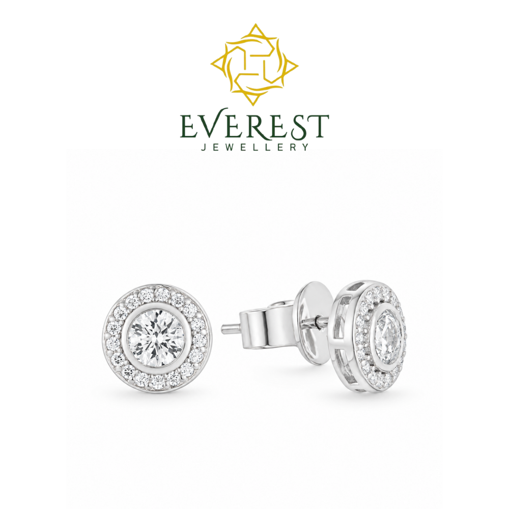 Halo brilliant CZ Stud Earrings