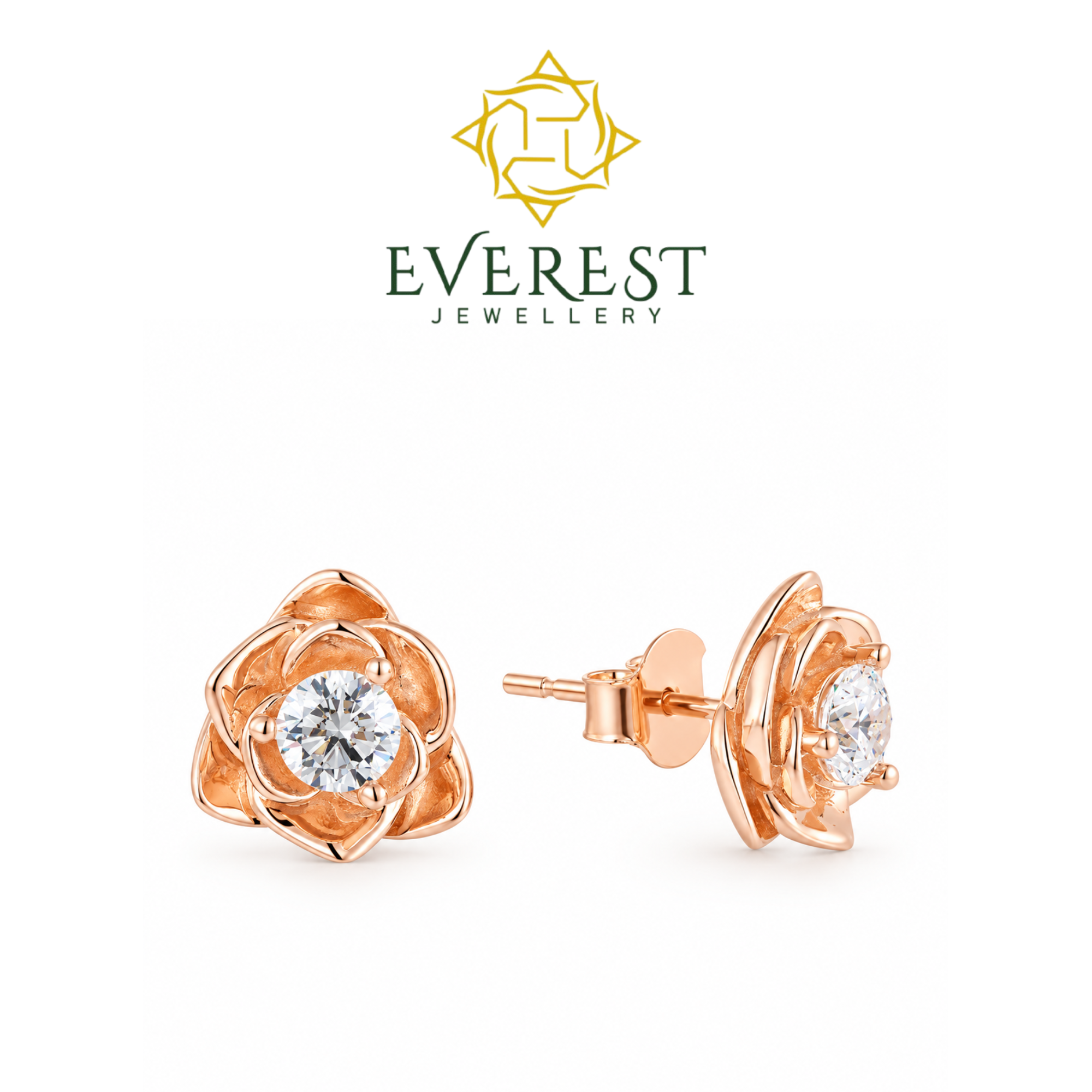 Rose Bloom brilliant CZ Stud Earrings