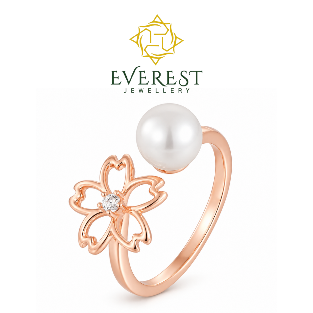 Sakura Blossom & Pearl Open Ring