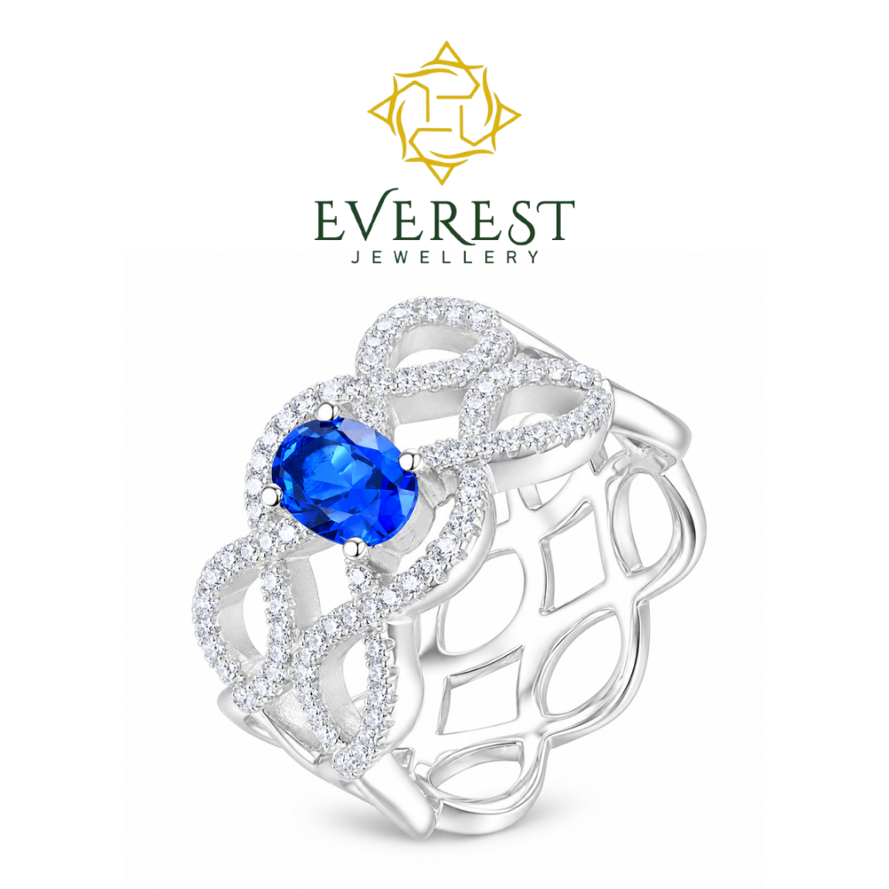Sapphire & Diamond Openwork Ring(G)