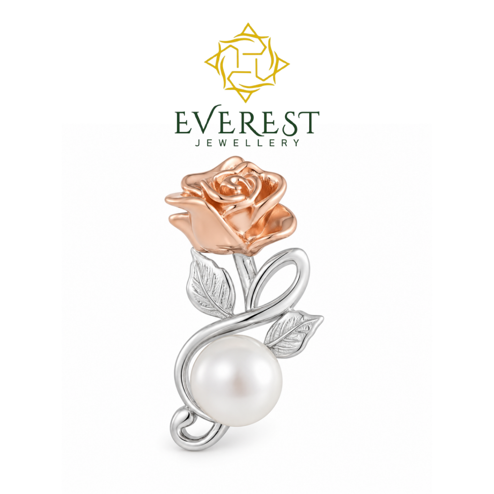 Two-Tone Rose & Pearl Diamond Pendant(G)